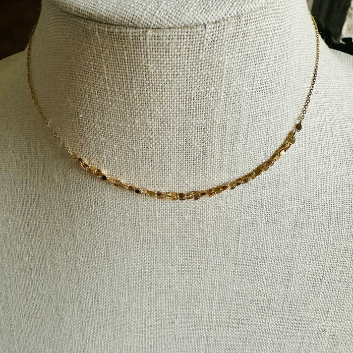 14K Gold Dappled Triple Choker