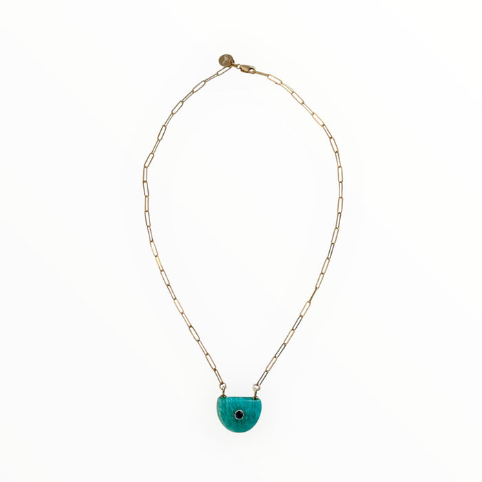 Amazonite & Amethyst Wedge Necklace