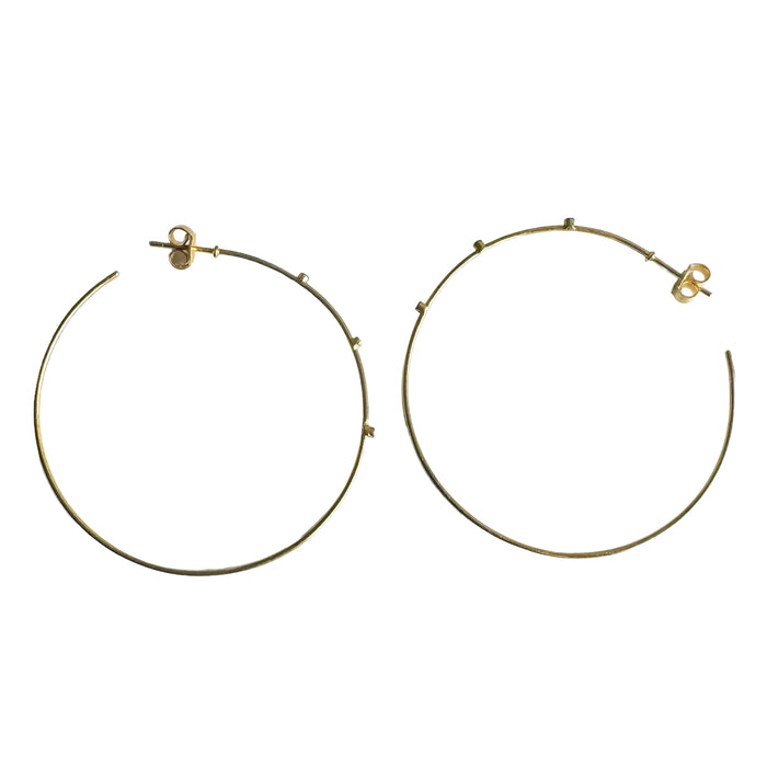Hoops With Diamonds - Silver & Gold