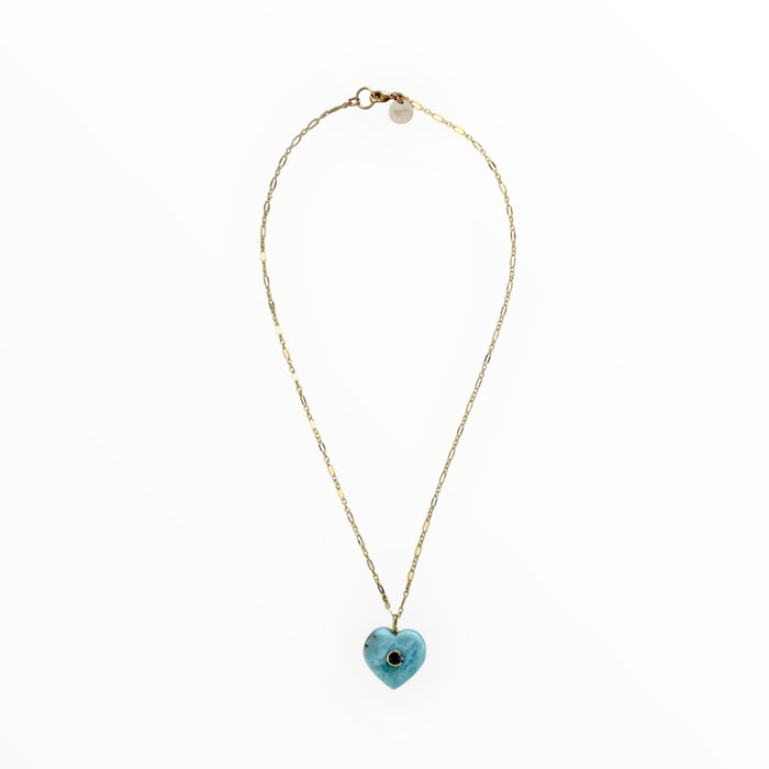 Larimar & Topaz Heart Necklace