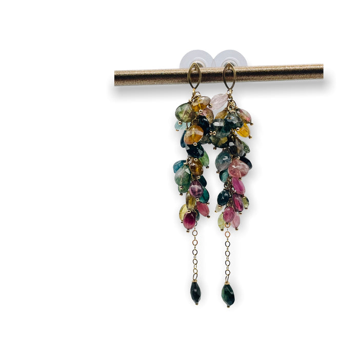 Multi Tourmaline Cluster Drop earrings