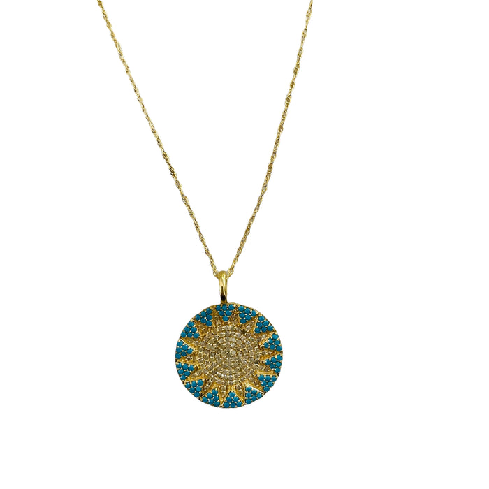 Sun Dial Pendant Necklace